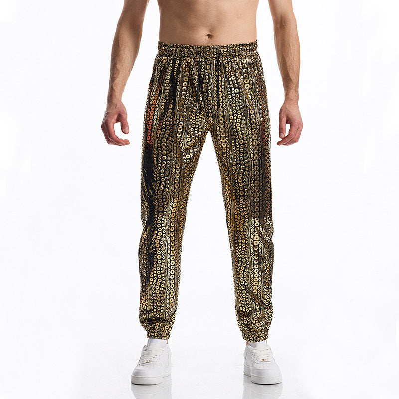 Herren Glamouröse Pailletten-Jogginghose R&B