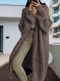 Damen Langer Strickcardigan mit seitlichen Taschen und lässigem Schnitt R&B