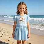Mädchen Sommerkleid mit niedlichem Einhornmotiv und Rüschendetails R&B