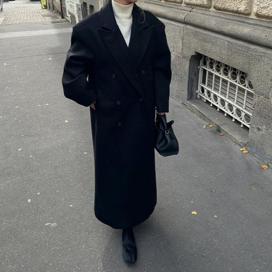 Damen Eleganter doppelt geknöpfter Trenchcoat mit taillierbarem Gürtel und schickem Schnitt R&B