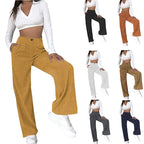 Damen Weite Cordhose mit hohem Bund und seitlichen Taschen R&B