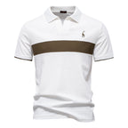 Herren Poloshirt mit modernem Blockdesign und hochwertiger Baumwollmischung