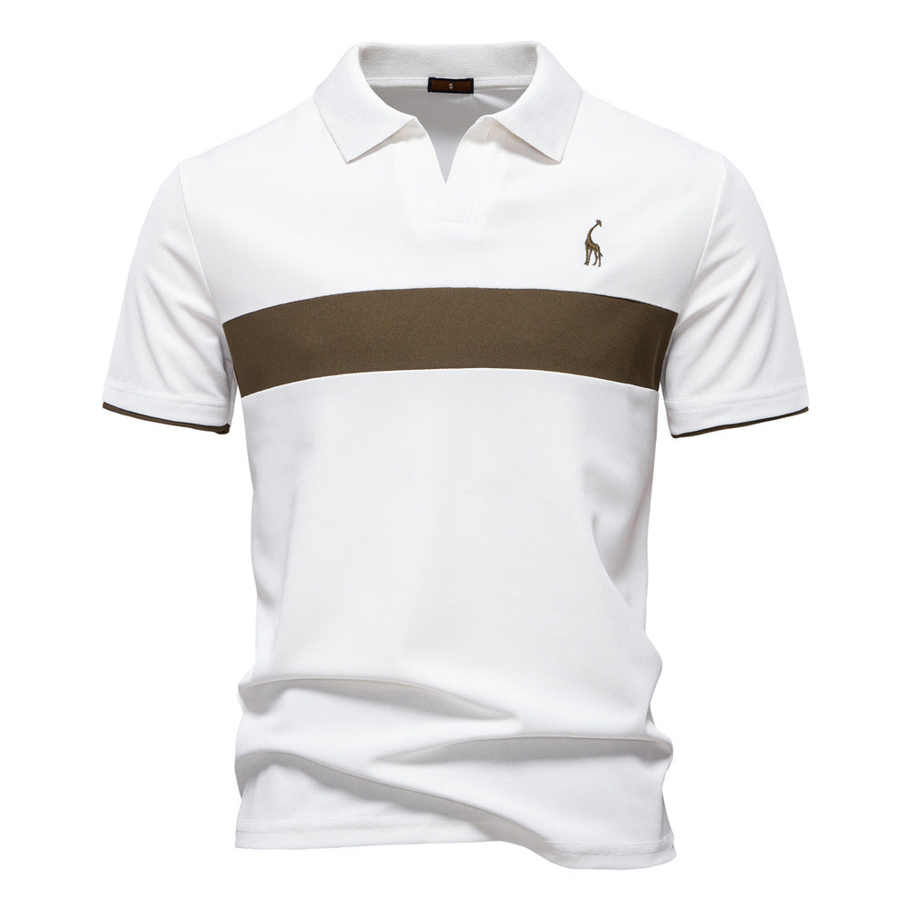 Herren Poloshirt mit modernem Blockdesign und hochwertiger Baumwollmischung