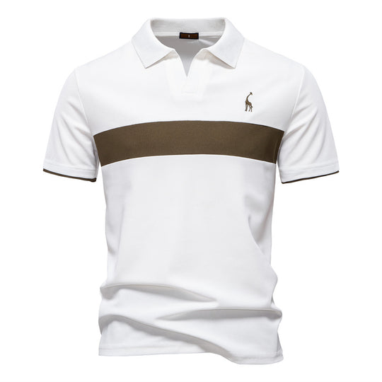 Herren Poloshirt mit modernem Blockdesign und hochwertiger Baumwollmischung R&B