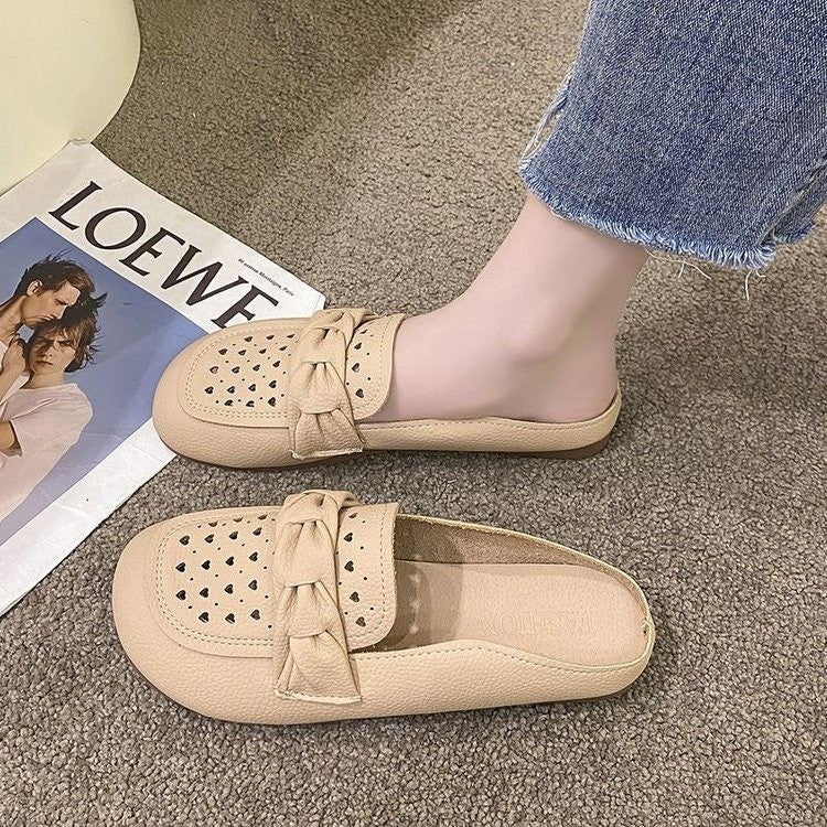 Damen Komfortable Slip-On Mokassins mit verspieltem Herzdetail