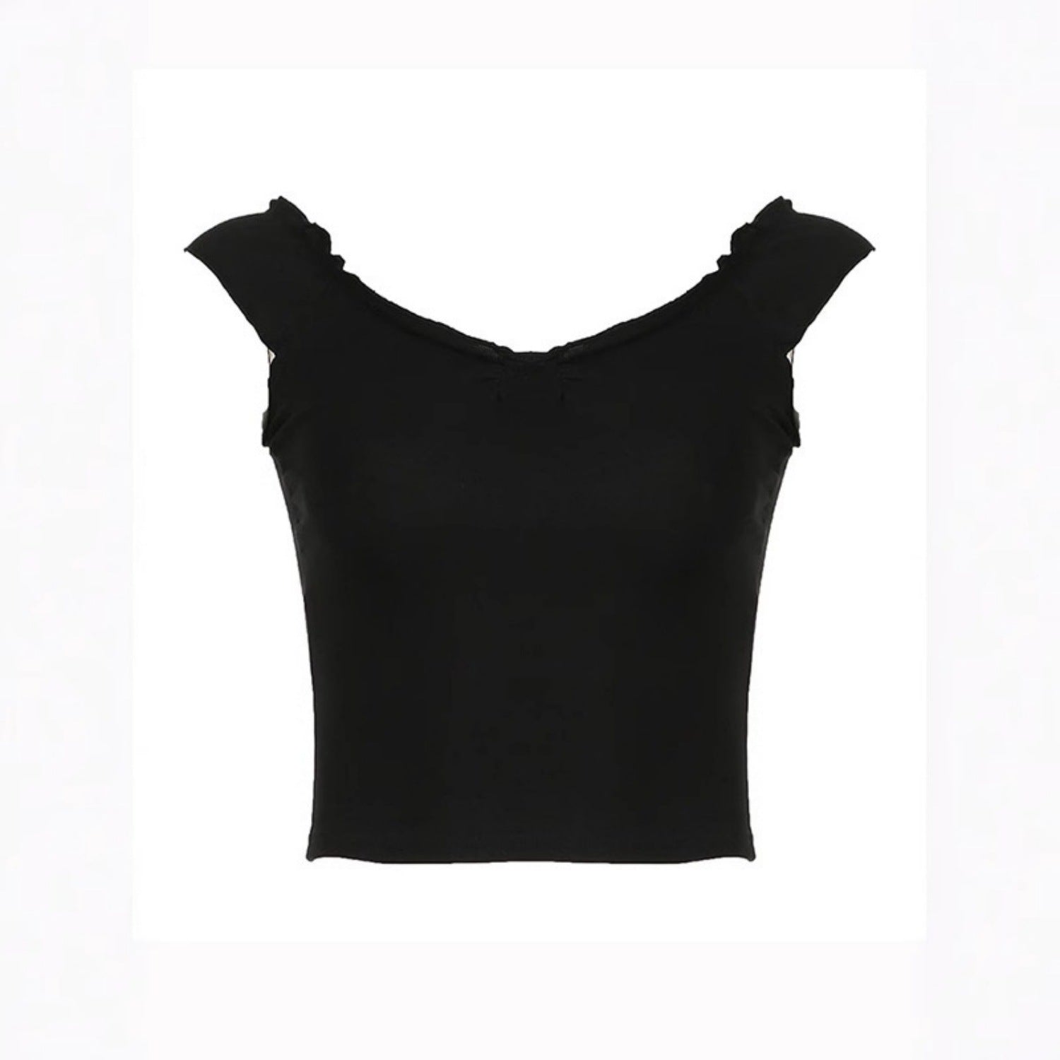 Damen elegantes Oberteil mit Rüschendetails und schulterfreiem Design R&B