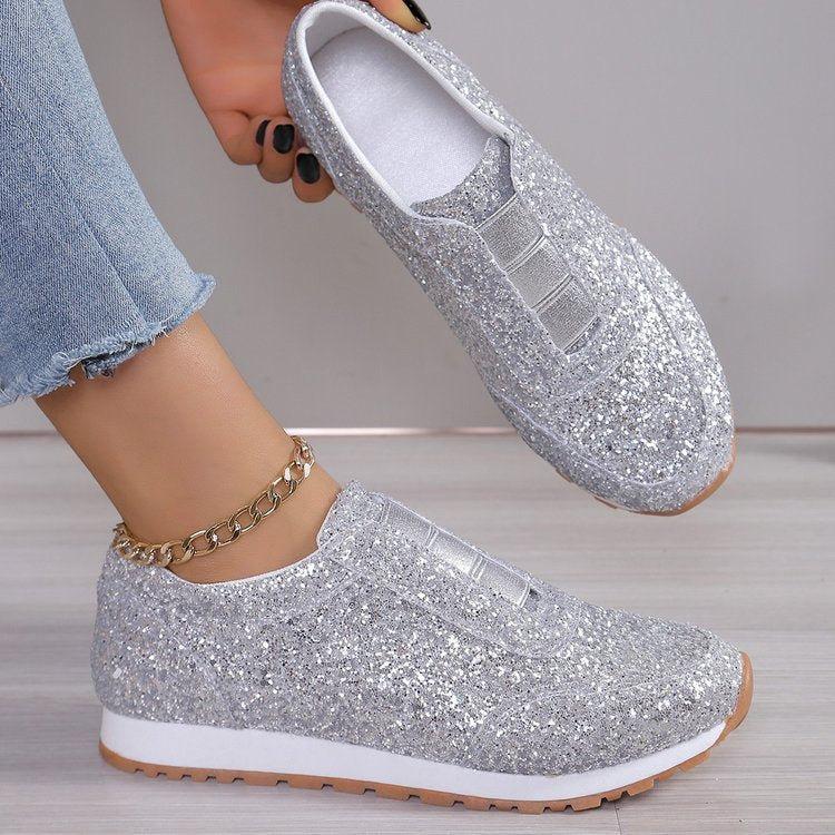 Damen Glitzernde Slip-On Sneakers R&B