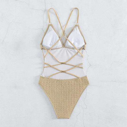 Damen Einteiler Badeanzug mit elegantem Rüschendesign R&B