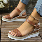 Damen Wedge-Sandalen mit geflochtenem Obermaterial und rutschfester Sohle