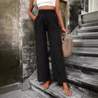 Damen Elegante Freizeit-Hosen mit elastischem Bund und seitlichen Taschen R&B