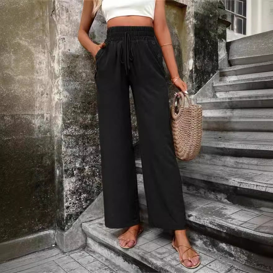 Damen Elegante Freizeit-Hosen mit elastischem Bund und seitlichen Taschen R&B