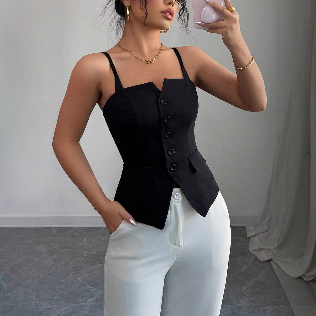 Damen Tailliertes Blusentop mit Knopfverschluss R&B