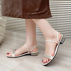 Damen glamouröse Sandalen mit funkelnden Schmuckakzenten