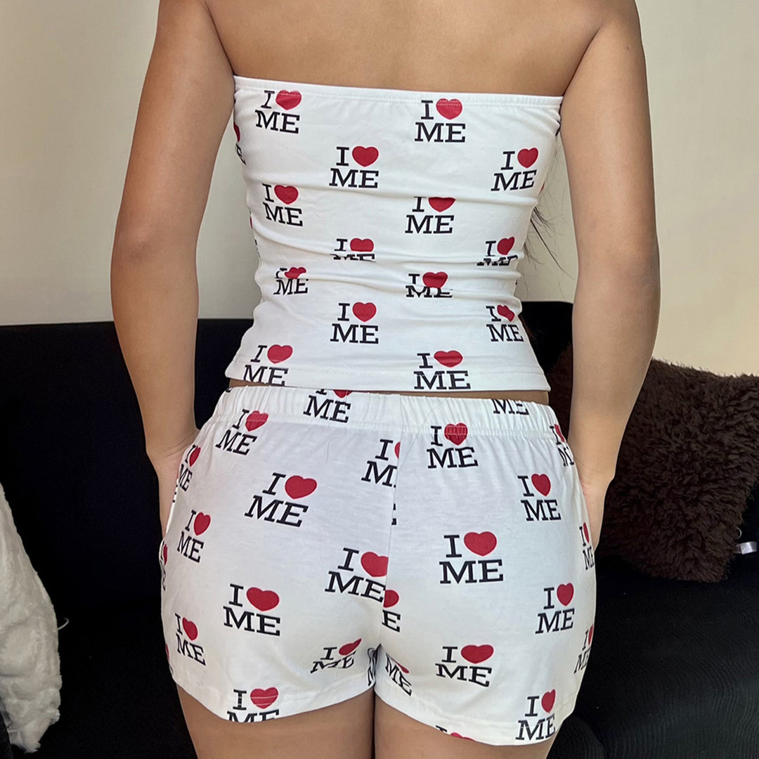 Damen Bandeau-Top mit modischem Druck R&B