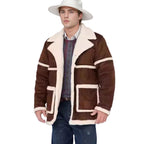 Herren Lammfelljacke mit breitem Revers