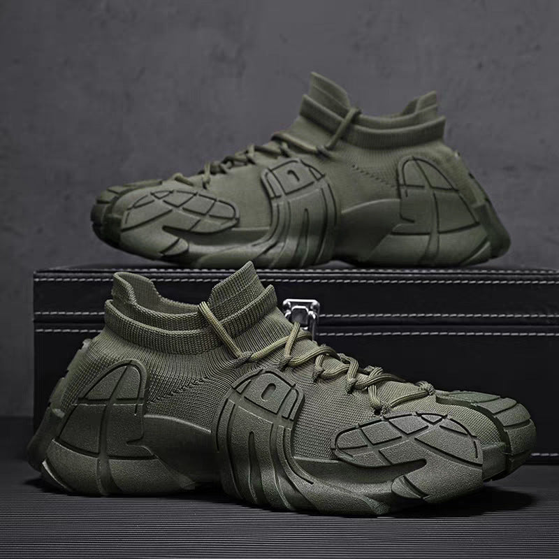 Damen Designer Sneaker mit hohem Kragen und textilförmiger Struktur R&B