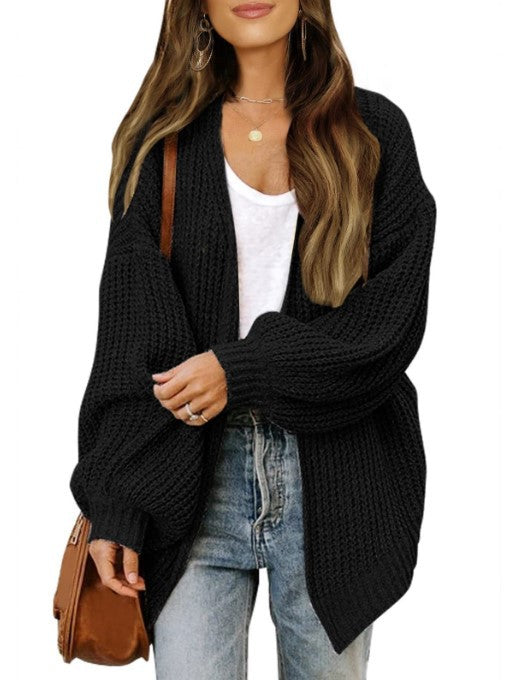 Damen Grobstrickjacke mit überschnittenen Schultern und lässigem Schnitt R&B