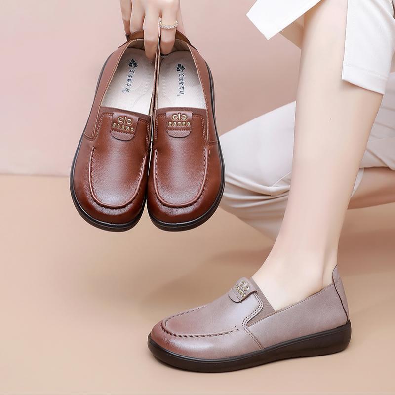 Damen Slip-On Halbschuhe aus Leder mit elastischem Innenbereich R&B
