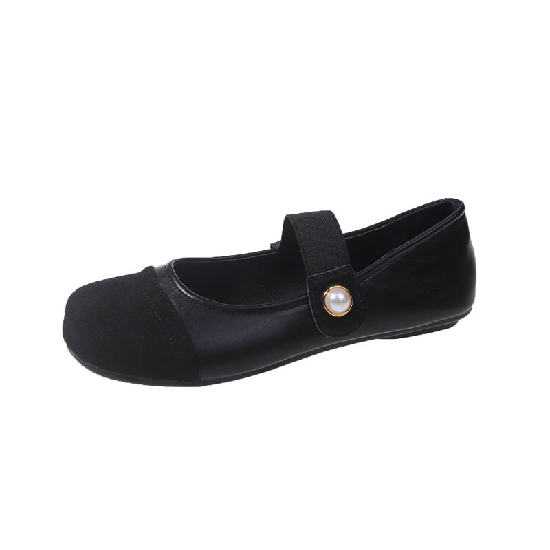 Damen Komfortable Ballerinas mit dekorativem Riemen und Perlenausschnitt R&B