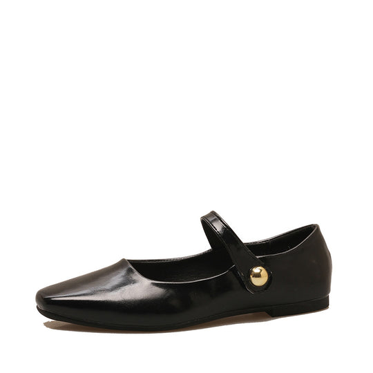 Damen klassische Ballerinas mit elegantem Riemchen und feinem Schnallen-Detail R&B