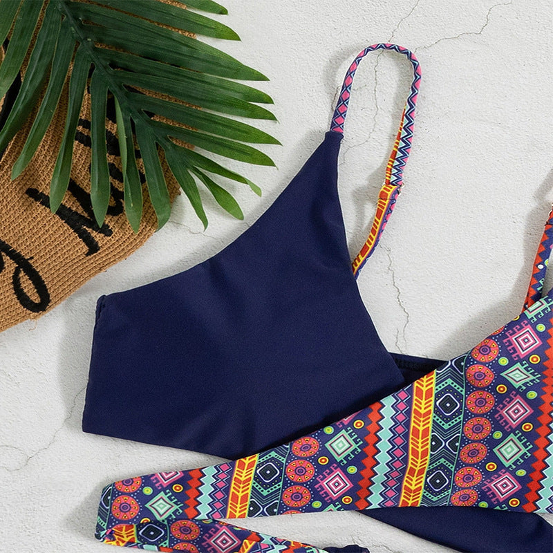 Damen Triangel-Bikini mit elegantem Muster und innovativem Schnitt R&B