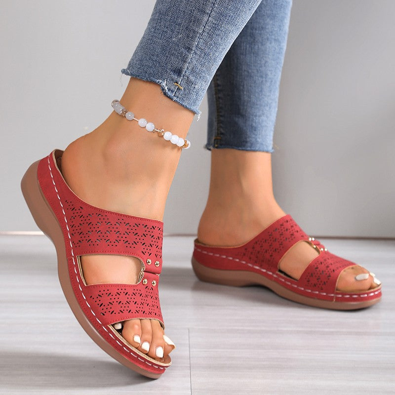 Damen komfortable Clogs mit modischen Cut-Outs R&B