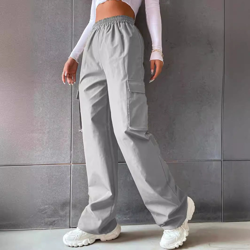 Damen Cargo-Hose mit seitlichen Taschen und elastischem Bund R&B
