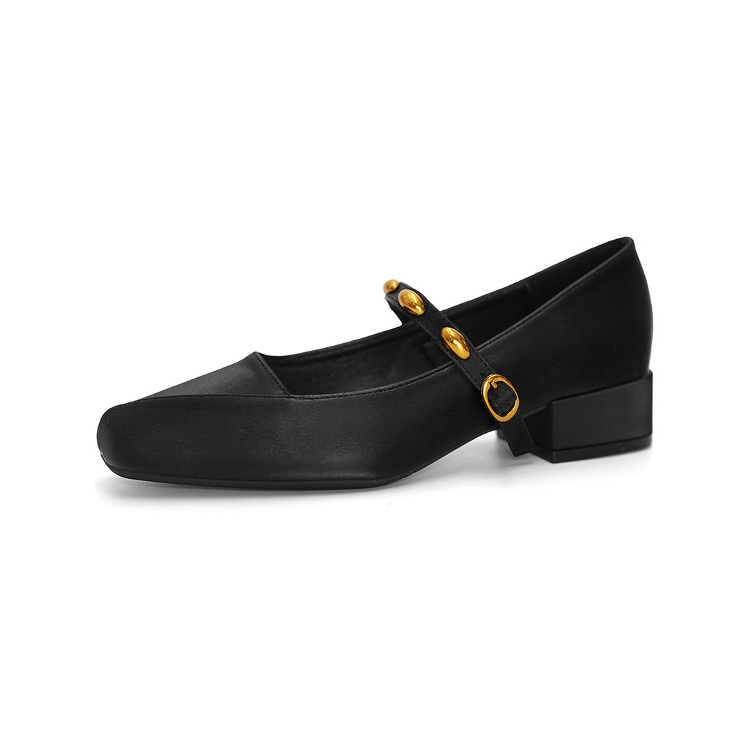 Damen Ballerinas mit elastischem Riemen und dekorativer Schnallenverzierung R&B