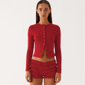 R&B | Einfarbige schmal geschnittene lange Strickjacke