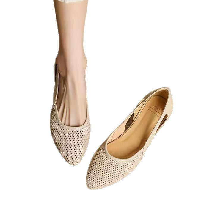 Damen elegante Ballerinas mit atmungsaktivem Lochdesign R&B
