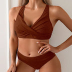 Damen Bikini-Set mit asymmetrischem Oberteil und hohem Beinausschnitt R&B