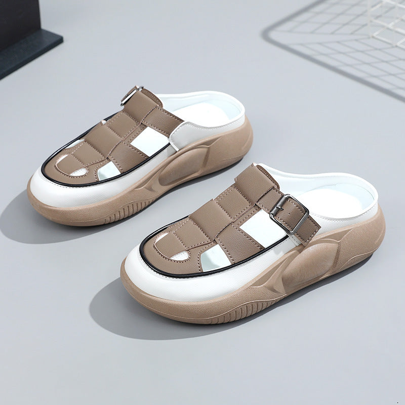 Damen modische Clogs mit verstellbarem Schnallenverschluss und luftiger Oberstruktur R&B