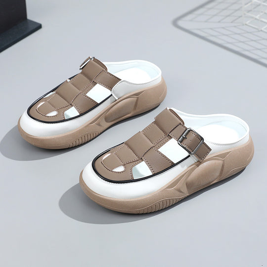 Damen modische Clogs mit verstellbarem Schnallenverschluss und luftiger Oberstruktur R&B