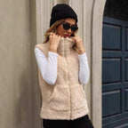 Damen Kuschelige Fleece-Weste mit Kapuze R&B