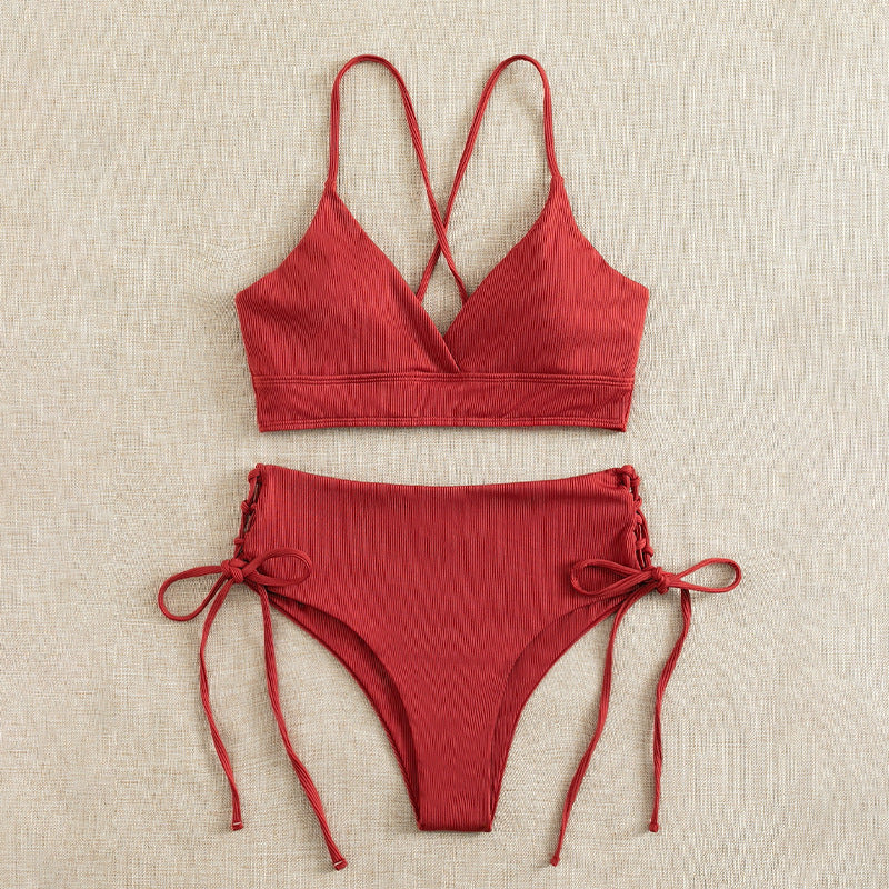 Damen Bikini-Set mit verstellbaren Trägern und raffinierten Schnürdetails R&B