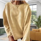 Damen Lässiger Rippstrick-Pullover mit weitem Schnitt R&B