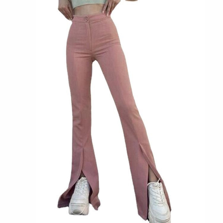Damen Flared Leggings mit seitlichem Schlitz R&B
