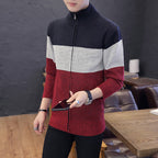 Herren Strickjacke mit hohem Kragen und praktischen Taschen