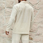 Herren eleganter Set mit feinem Strukturmuster und komfortablem Schnitt