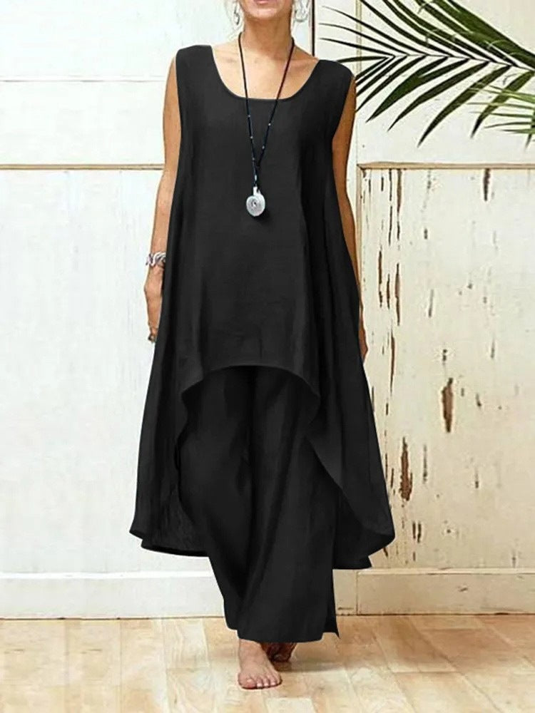 Damen Fließendes Tunika Maxi Overall R&B