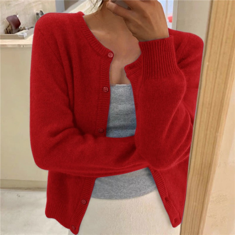 Damen kuschelige Strickjacke R&B