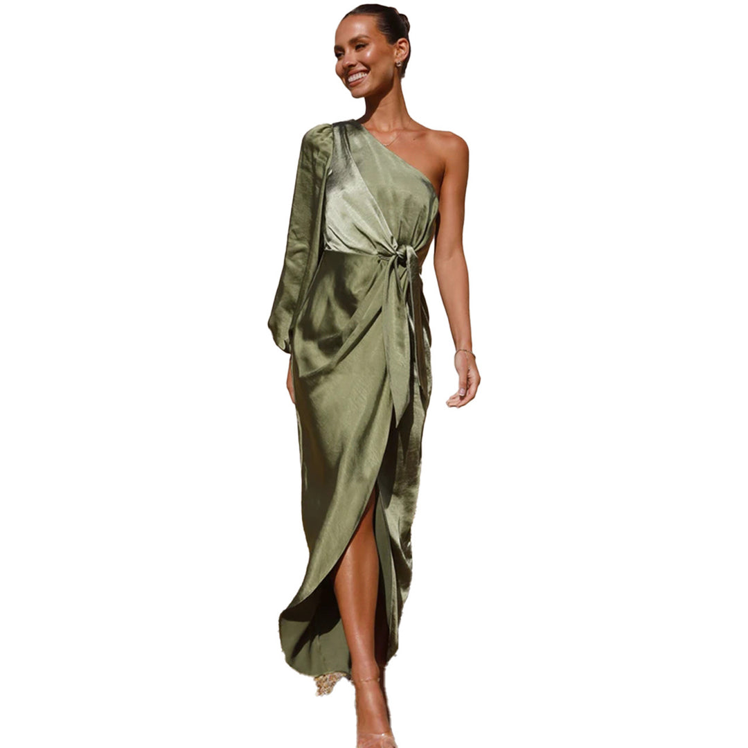 Damen Wickelkleid mit asymmetrischem Design und elegantem Taillengürtel R&B