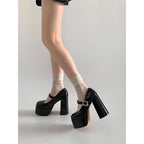 Damen Plattform Pumps mit eleganter Schnalle R&B