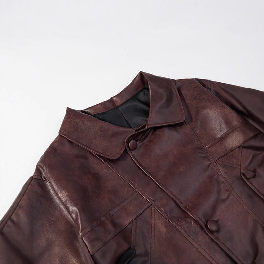Damen Kurzjacke aus Kunst mit strukturiertem Design R&B