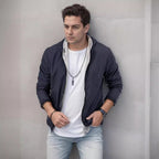 Herren sportliche Übergangsjacke mit funktionalem Kapuzenkragen und elastischen Bündchen R&B