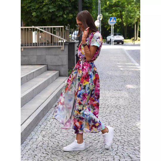 Damen Maxikleid mit floralem Muster R&B