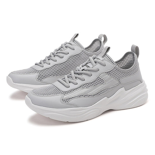 Herren nan skulpturaler Freizeit-Sneaker mit geformter Dämpfungssohle und atmungsaktiver Netzgewebe-Lederkombination R&B