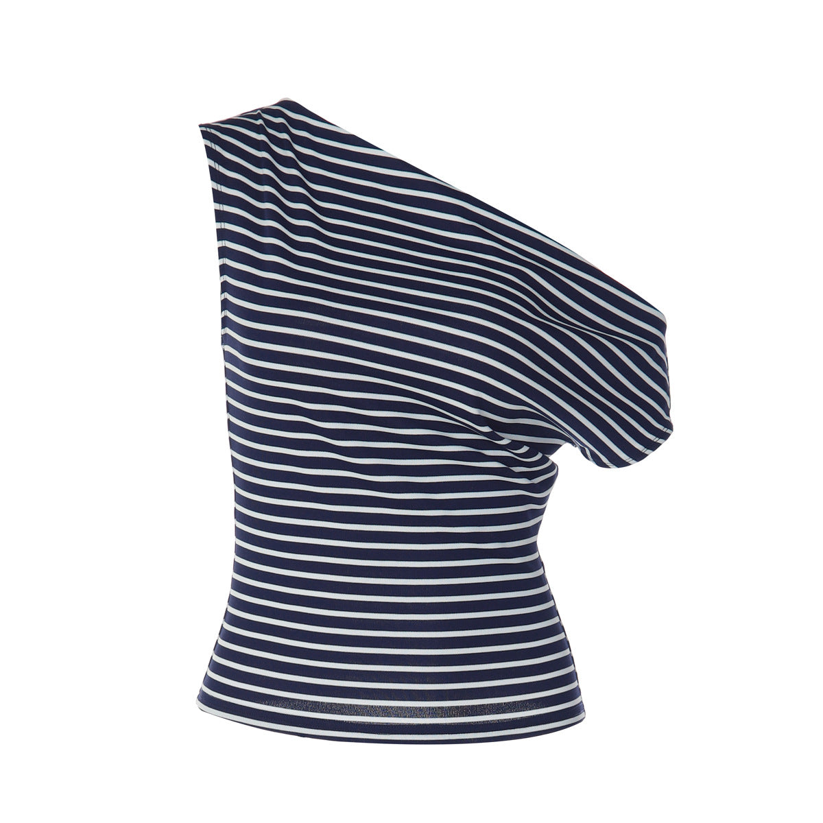 Damen Einseitig Schulterfreies Oberteil mit gestreiftem Design R&B