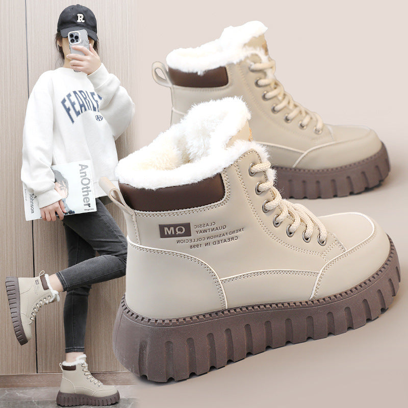 Damen modische Winterstiefel mit warmem Innenfutter und robuster Profilsohle R&B