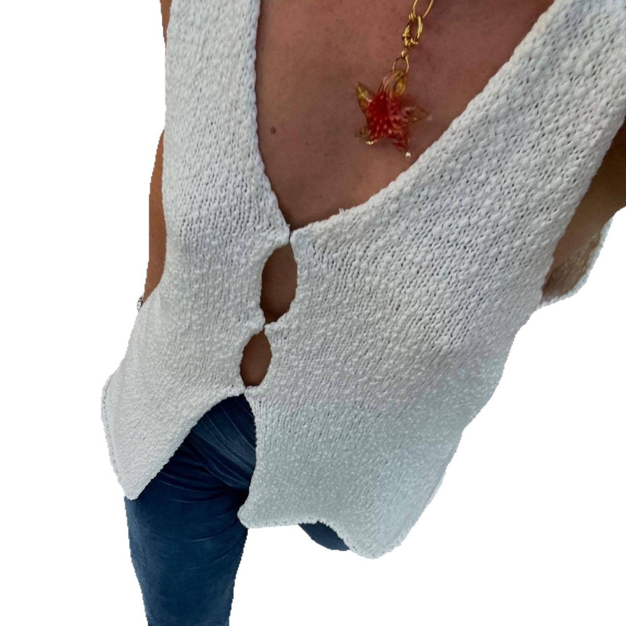 Damen ärmellose Strickweste R&B